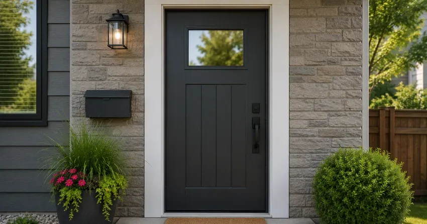 emergency door replacement Beverley Glen, Thornhill installation in progress